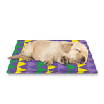 Geometric Mardi Gras Pattern Print Pet Cooling Mat Cover