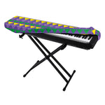 Geometric Mardi Gras Pattern Print Piano Keyboard Cover
