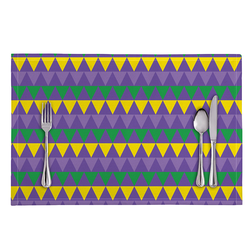 Geometric Mardi Gras Pattern Print Placemat