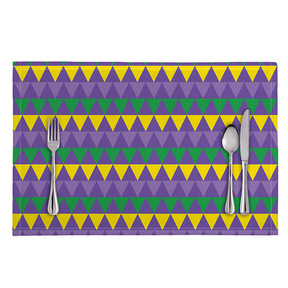 Geometric Mardi Gras Pattern Print Placemat