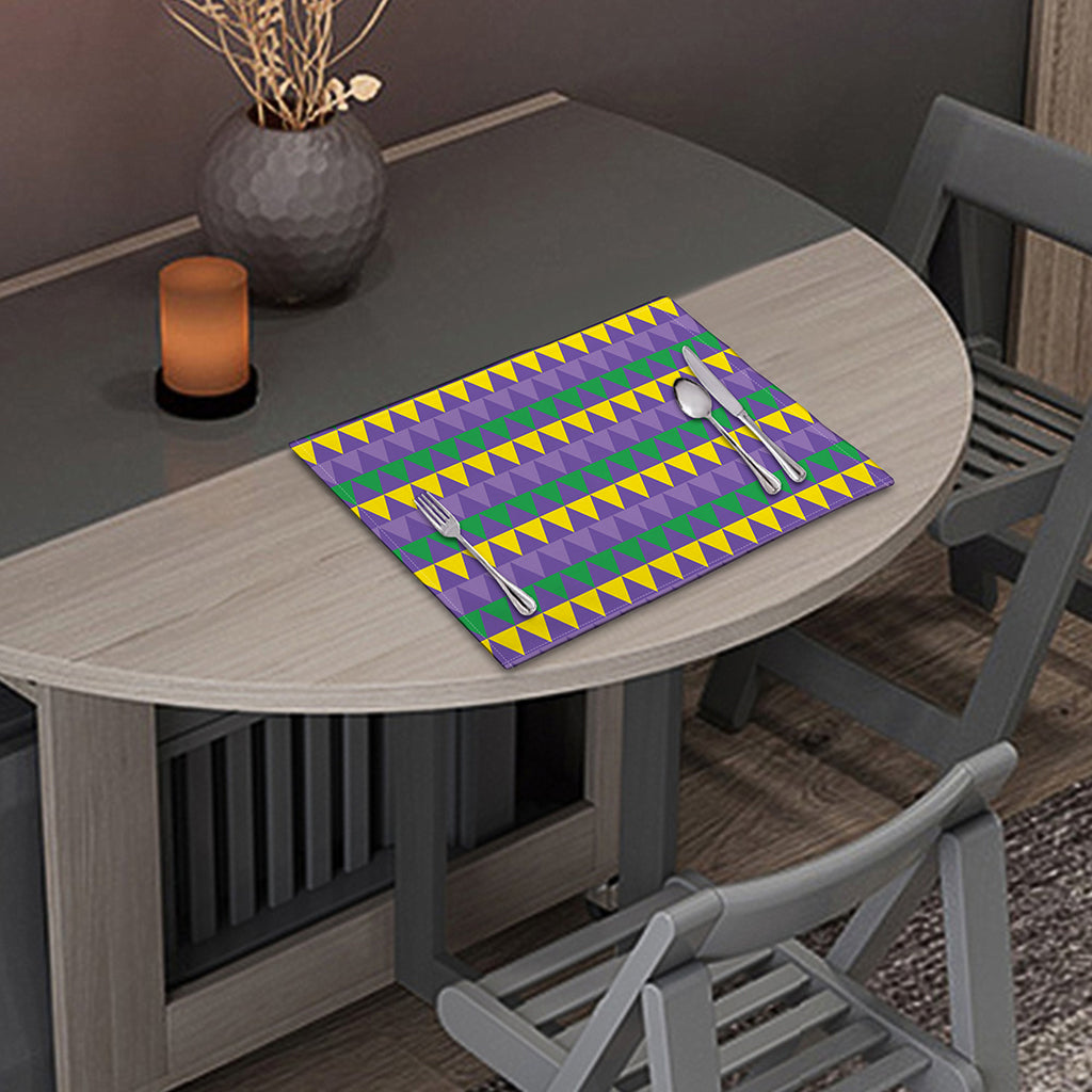 Geometric Mardi Gras Pattern Print Placemat