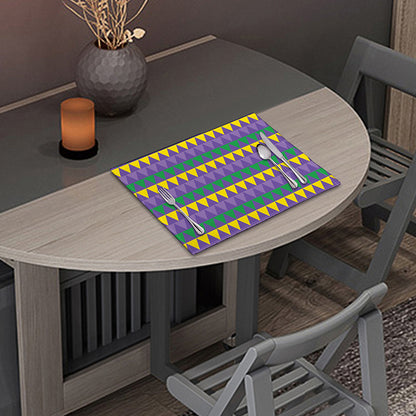 Geometric Mardi Gras Pattern Print Placemat