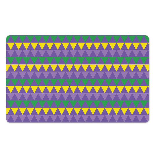 Geometric Mardi Gras Pattern Print Polyester Doormat