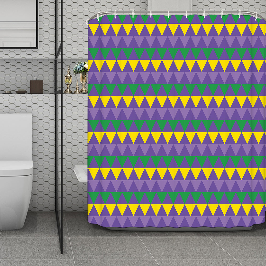 Geometric Mardi Gras Pattern Print Polyester Shower Curtain