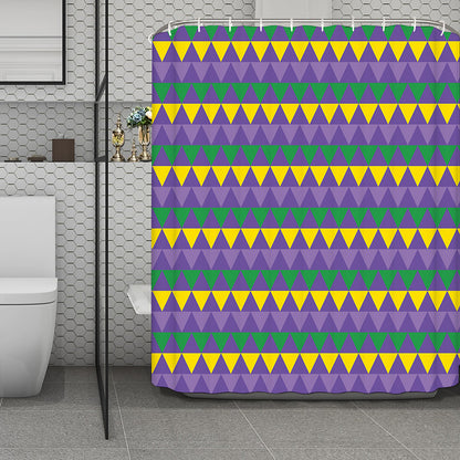 Geometric Mardi Gras Pattern Print Polyester Shower Curtain
