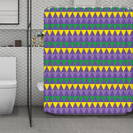 Geometric Mardi Gras Pattern Print Polyester Shower Curtain