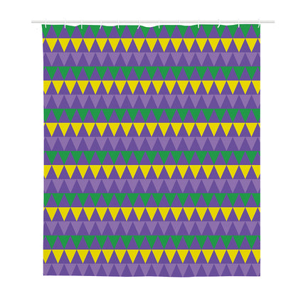 Geometric Mardi Gras Pattern Print Polyester Shower Curtain