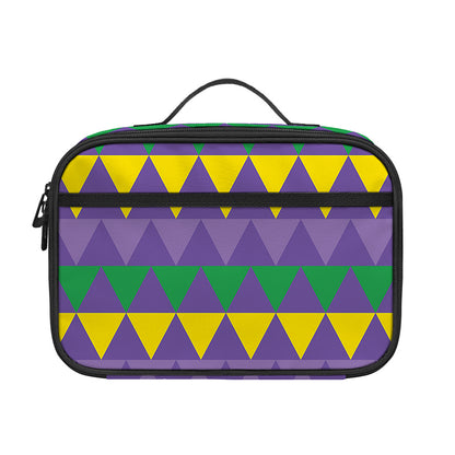 Geometric Mardi Gras Pattern Print Portable Lunch Bag