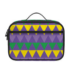 Geometric Mardi Gras Pattern Print Portable Lunch Bag