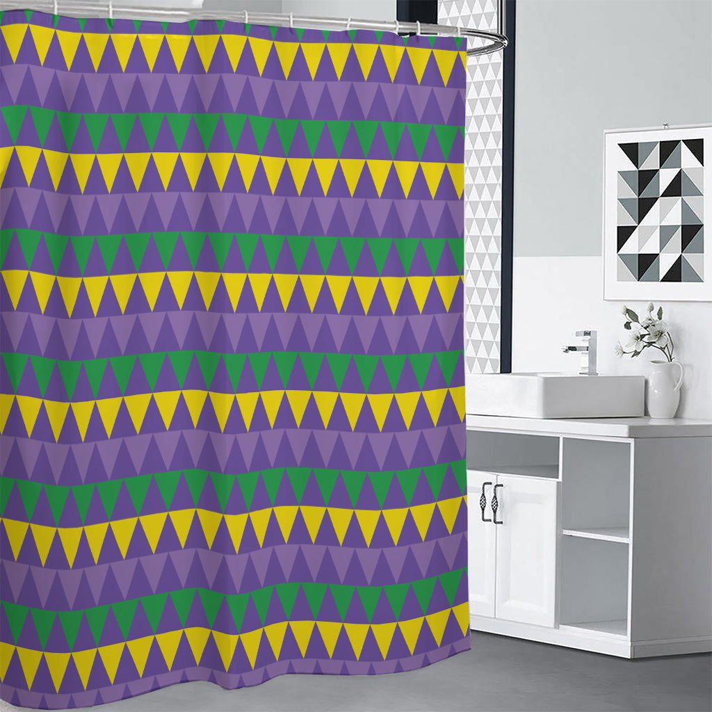 Geometric Mardi Gras Pattern Print Premium Shower Curtain