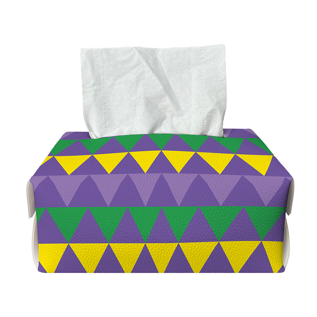 Geometric Mardi Gras Pattern Print Rectangle Tissue Box Cover