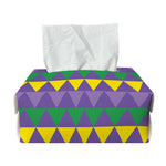 Geometric Mardi Gras Pattern Print Rectangle Tissue Box Cover