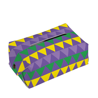 Geometric Mardi Gras Pattern Print Rectangle Tissue Box Cover