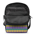 Geometric Mardi Gras Pattern Print Rectangular Crossbody Bag