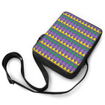 Geometric Mardi Gras Pattern Print Rectangular Crossbody Bag