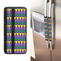 Geometric Mardi Gras Pattern Print Refrigerator Handle Covers
