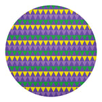 Geometric Mardi Gras Pattern Print Round Blanket