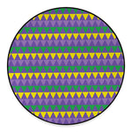 Geometric Mardi Gras Pattern Print Round Floor Mat