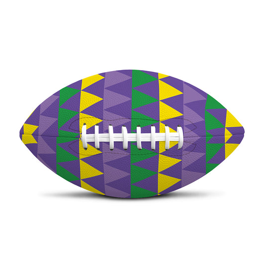 Geometric Mardi Gras Pattern Print Rugby Ball