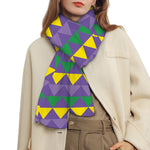 Geometric Mardi Gras Pattern Print Scarf