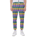 Geometric Mardi Gras Pattern Print Joggers