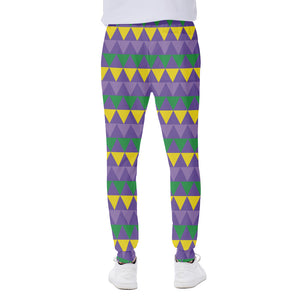 Geometric Mardi Gras Pattern Print Scuba Joggers