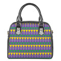 Geometric Mardi Gras Pattern Print Shoulder Handbag