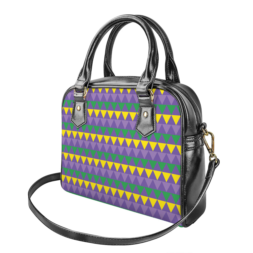 Geometric Mardi Gras Pattern Print Shoulder Handbag