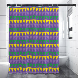 Geometric Mardi Gras Pattern Print Shower Curtain