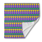 Geometric Mardi Gras Pattern Print Silk Bandana