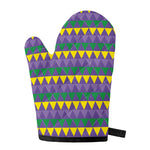 Geometric Mardi Gras Pattern Print Single Oven Mitt