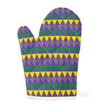 Geometric Mardi Gras Pattern Print Single Oven Mitt