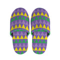 Geometric Mardi Gras Pattern Print Slippers