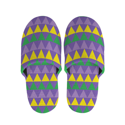 Geometric Mardi Gras Pattern Print Slippers