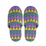 Geometric Mardi Gras Pattern Print Slippers