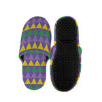 Geometric Mardi Gras Pattern Print Slippers