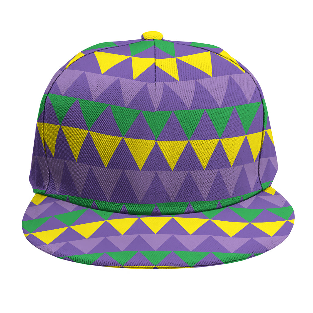 Geometric Mardi Gras Pattern Print Snapback Cap