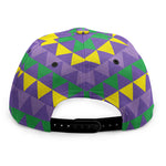 Geometric Mardi Gras Pattern Print Snapback Cap