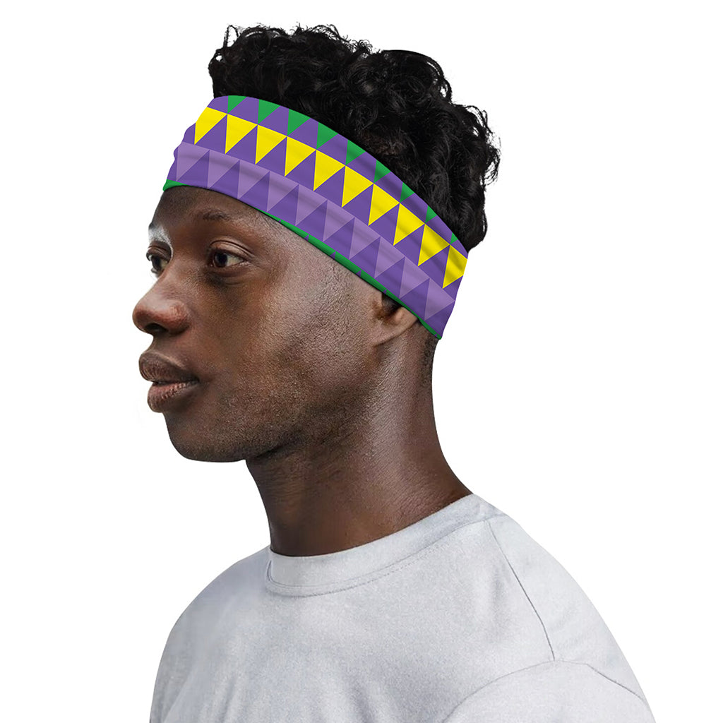 Geometric Mardi Gras Pattern Print Sports Headband