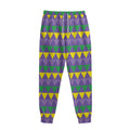 Geometric Mardi Gras Pattern Print Sweatpants