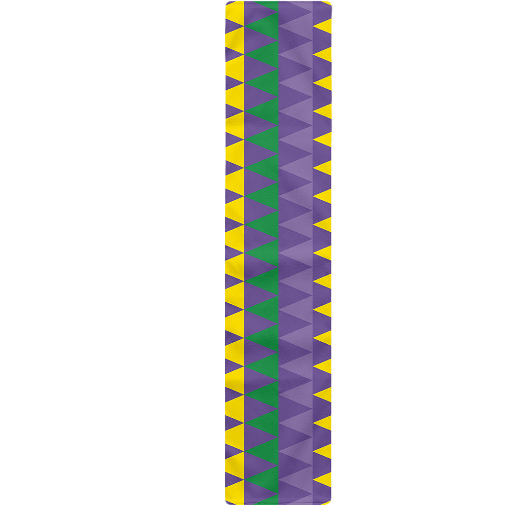 Geometric Mardi Gras Pattern Print Table Runner
