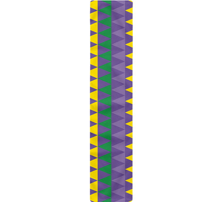 Geometric Mardi Gras Pattern Print Table Runner
