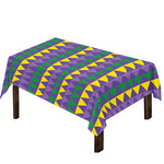 Geometric Mardi Gras Pattern Print Tablecloth