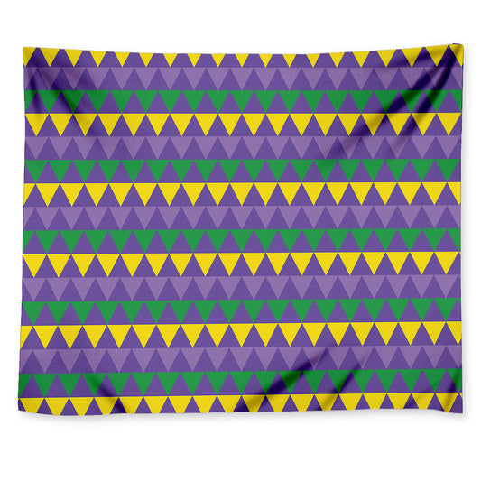 Geometric Mardi Gras Pattern Print Tapestry