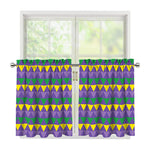 Geometric Mardi Gras Pattern Print Tier Curtains
