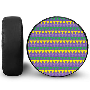 Geometric Mardi Gras Pattern Print Tire Cover