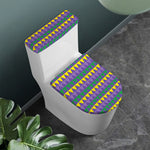 Geometric Mardi Gras Pattern Print Toilet Lid And Tank Cover Set