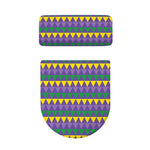 Geometric Mardi Gras Pattern Print Toilet Lid And Tank Cover Set