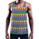Geometric Mardi Gras Pattern Print Training Tank Top