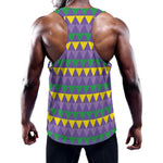 Geometric Mardi Gras Pattern Print Training Tank Top